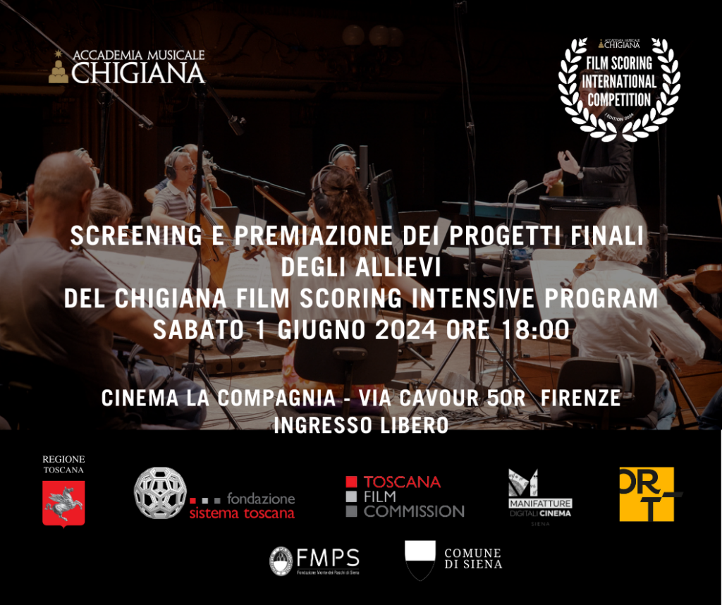 Cinema La Compagnia - SCREENING DEI LAVORI FINALI DEGLI ALLIEVI DEL CHIGIANA FILM SCORING INTENSIVE PROGRAM 2024